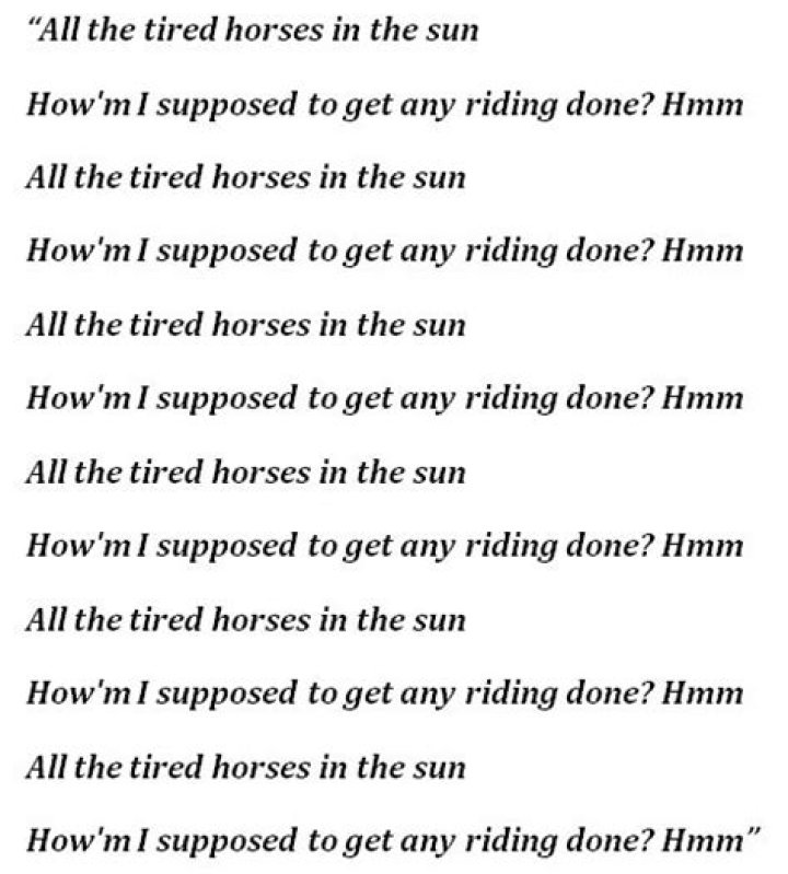 “All the Tired Horses” by Bob Dylan 