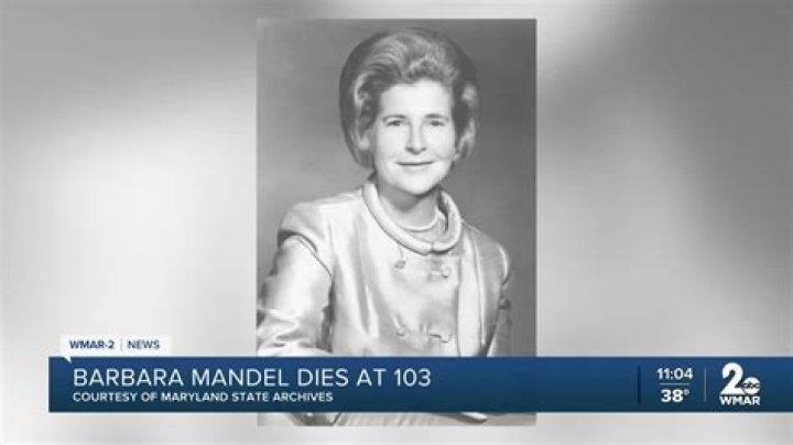 Barbara Mandel wife of late Governor Marvin Mandel Passed on Away