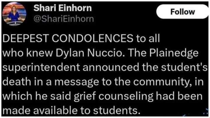 	Dylan Nuccio Dead, What happened to Dylan Nuccio? Plainedge High School Mourns Loss of Dylan Nuccio in Tragic Car Accident, Cause of Death	