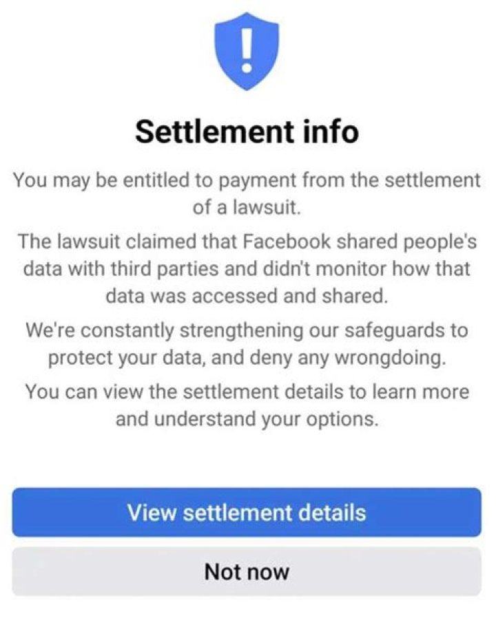 Facebook data privacy class-action settlement is legit