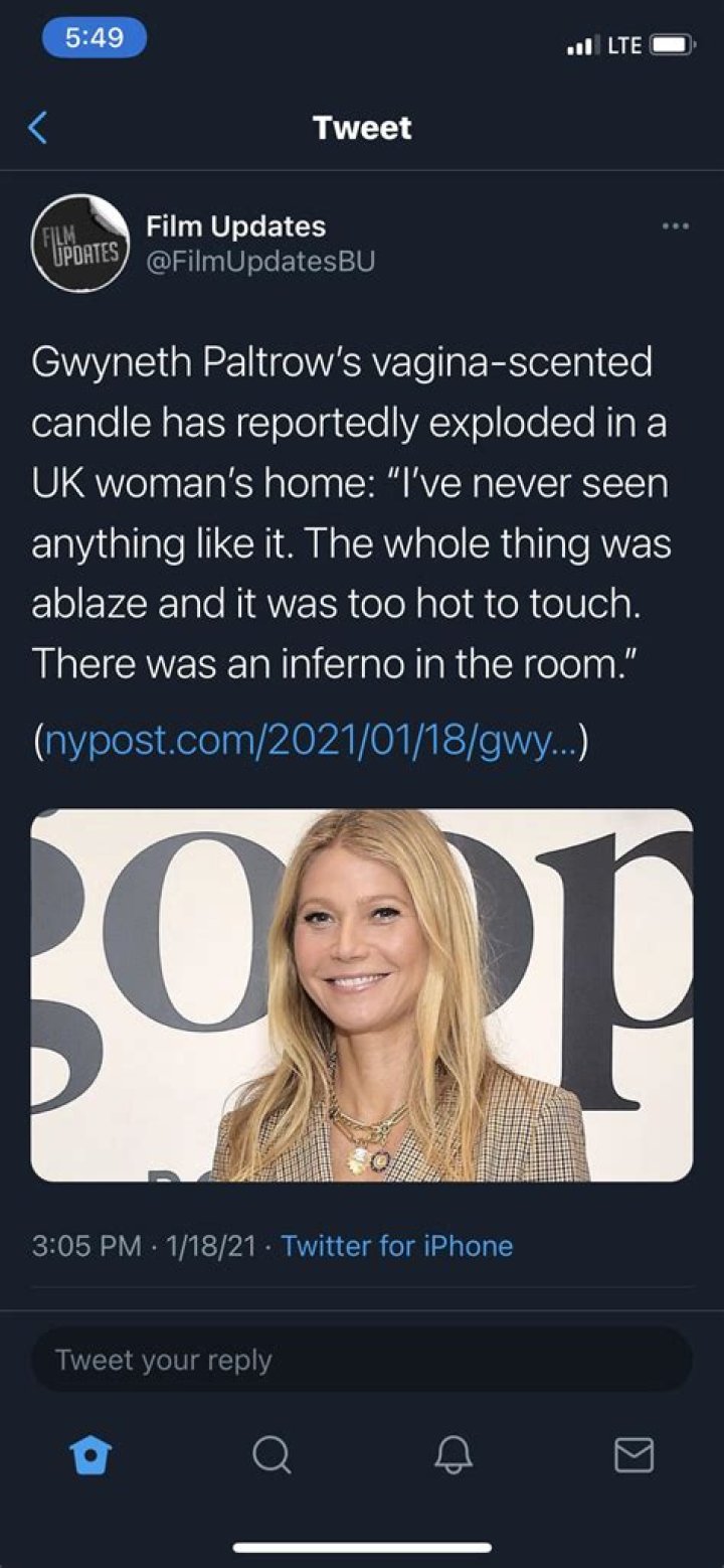 Gwyneth Paltrow’s Vagina Candle Exploded
