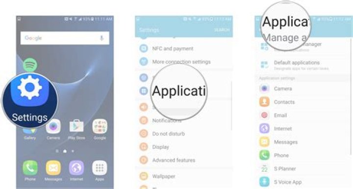 How to use the application manager on the Samsung Galaxy S7