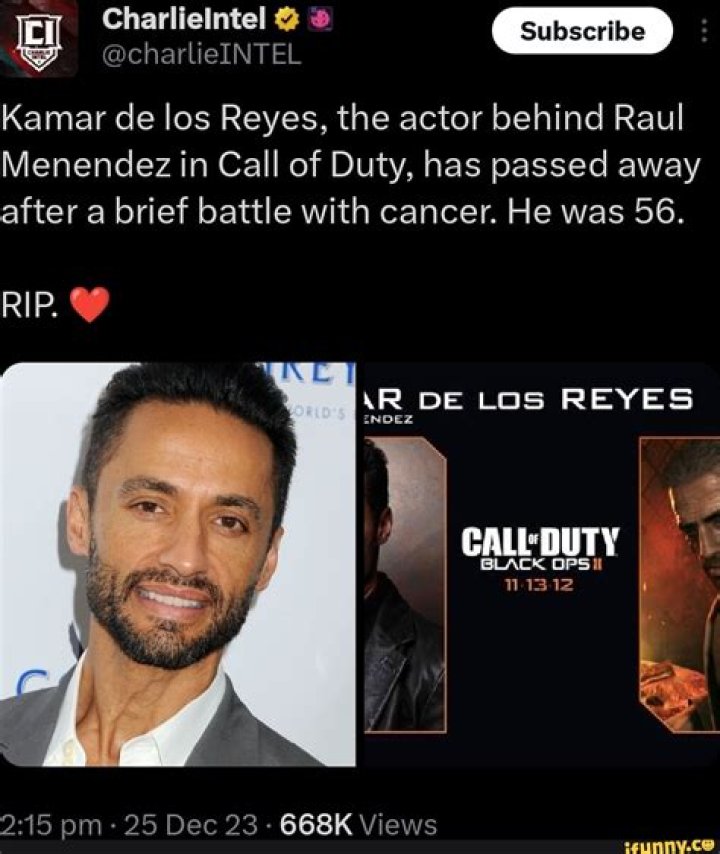 Kamar de los Reyes Died, Renowned “One Life to Live” Alum, Passes Away at 56 Following Brief Cancer Battle