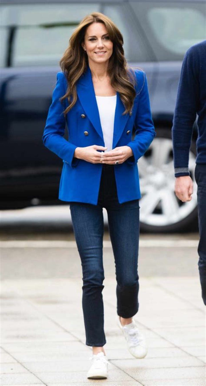 Kate Middleton Wore Her Go-To Comfy Sneakers With a Blue Raspberry Blazer