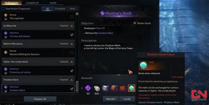 Lost Ark Shadow Mark, Shadow Island Token