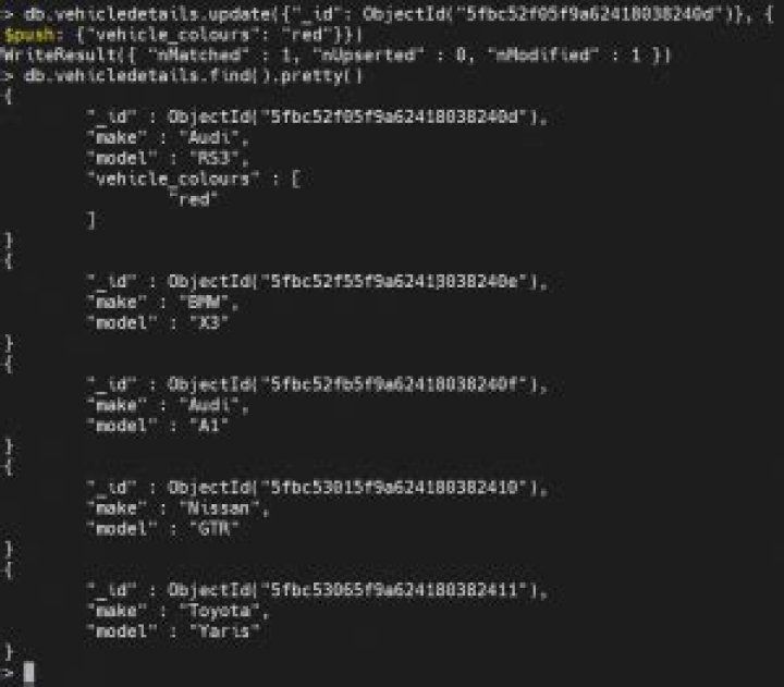 Using Push & Pull Operators in MongoDB